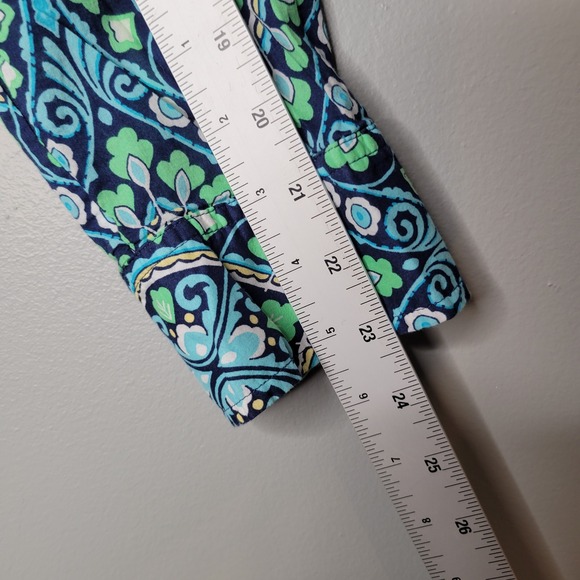 Talbots Shirt Womens Size XL Green Blue Paisley Classic Cotton Button Up L/S Top - Picture 9 of 10